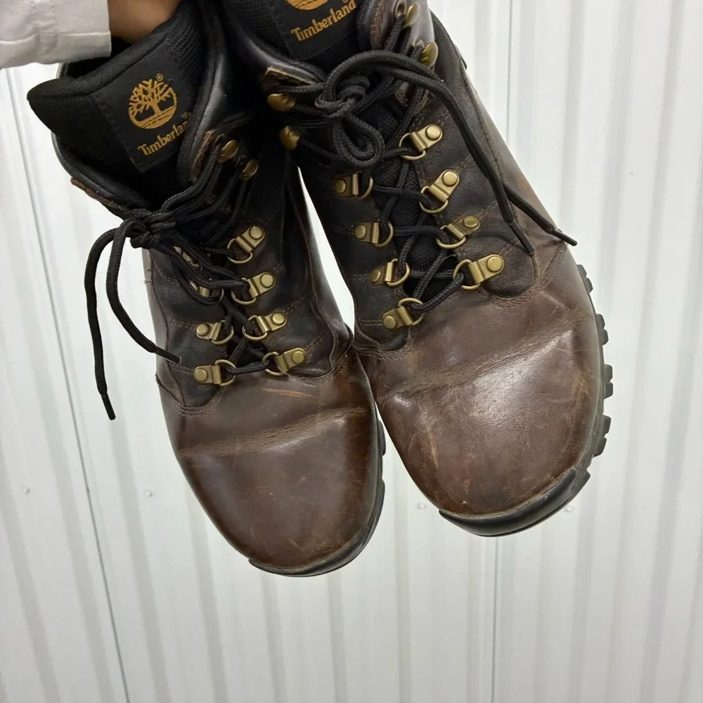 Timberland Rangeley Mid Hiker Boots Mens Size 12 Brown Leather Waterproof